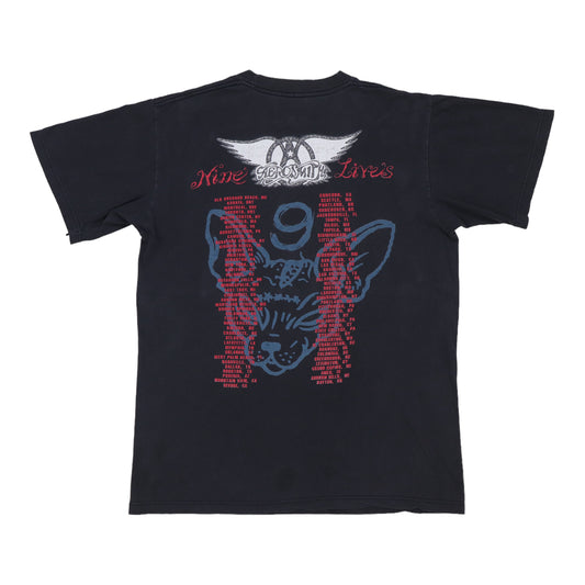 1999 Aerosmith 9 Lives Tour Shirt Back
