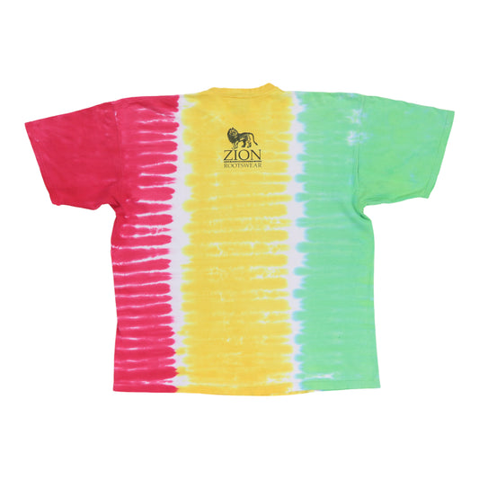 1999 Bob Marley Zion Rootswear Tie Dye Shirt Back