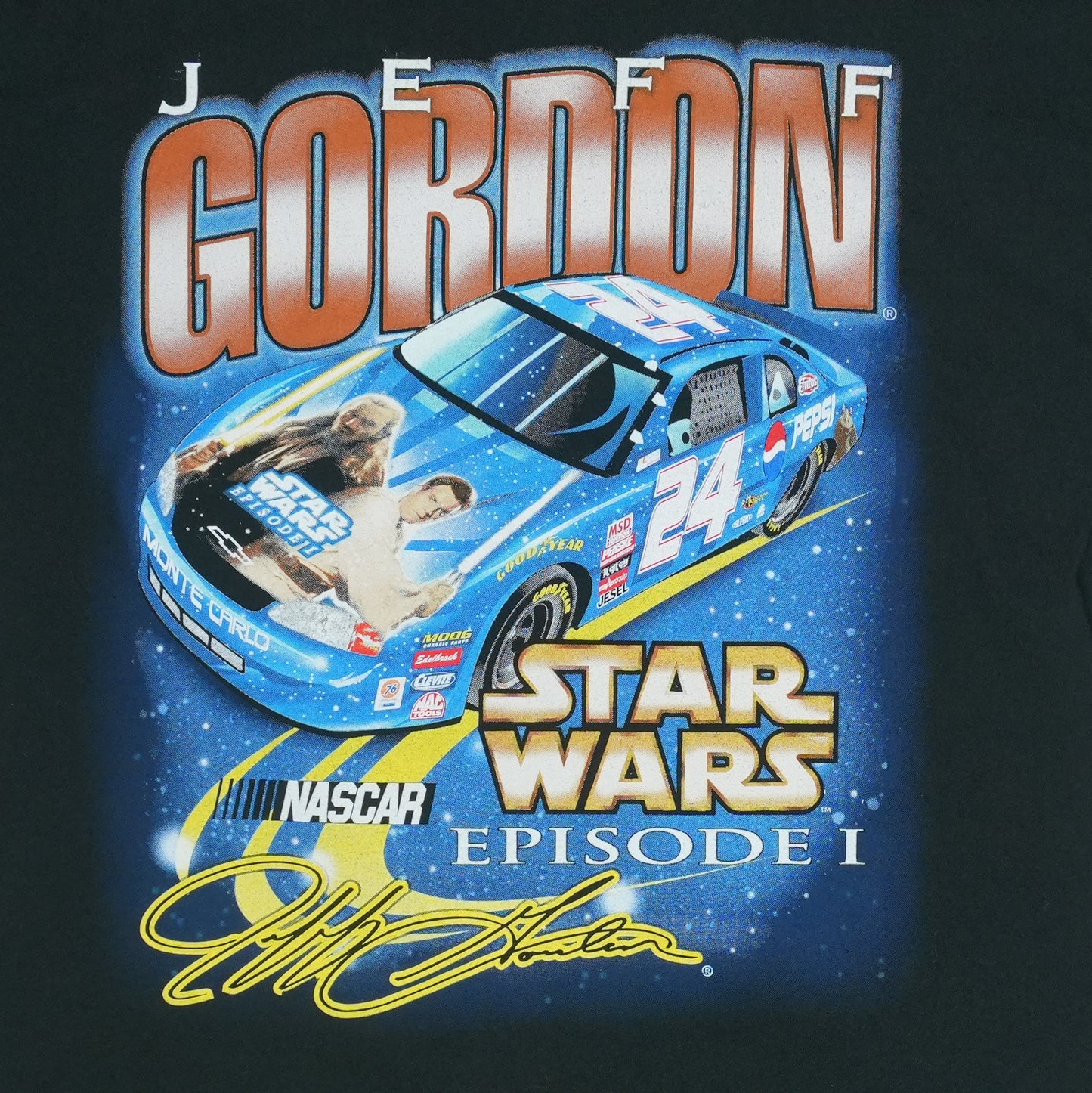 1999 Jeff Gordon NASCAR Star Wars Shirt Detail