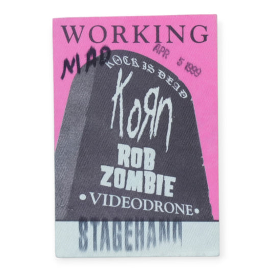 1999 Korn Rob Zombie Rock Is Dead Tour Backstage Pass