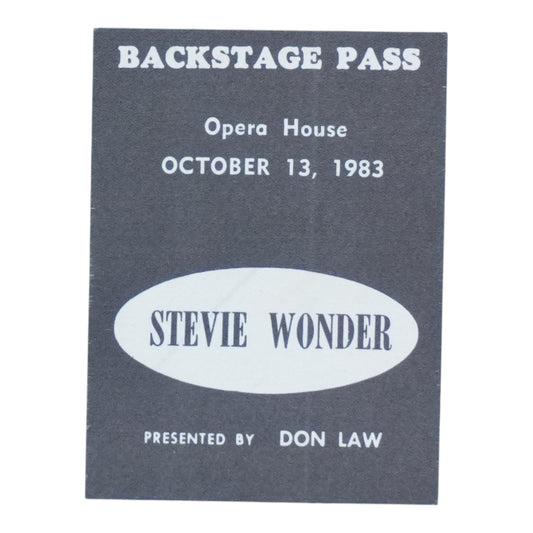1983 Stevie Wonder Backstage Pass - front