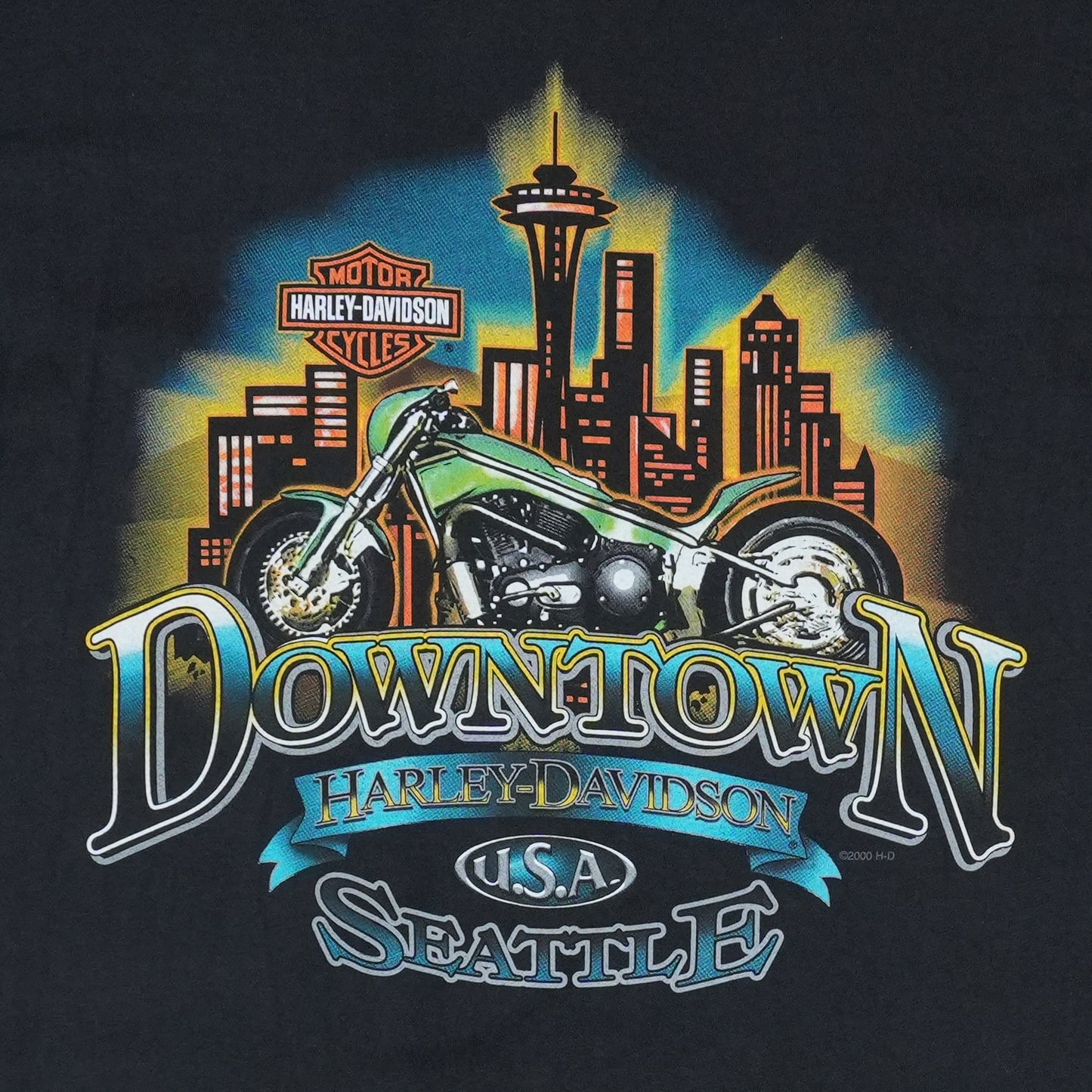 2000 Harley Davidson Downtown Seattle Shirt