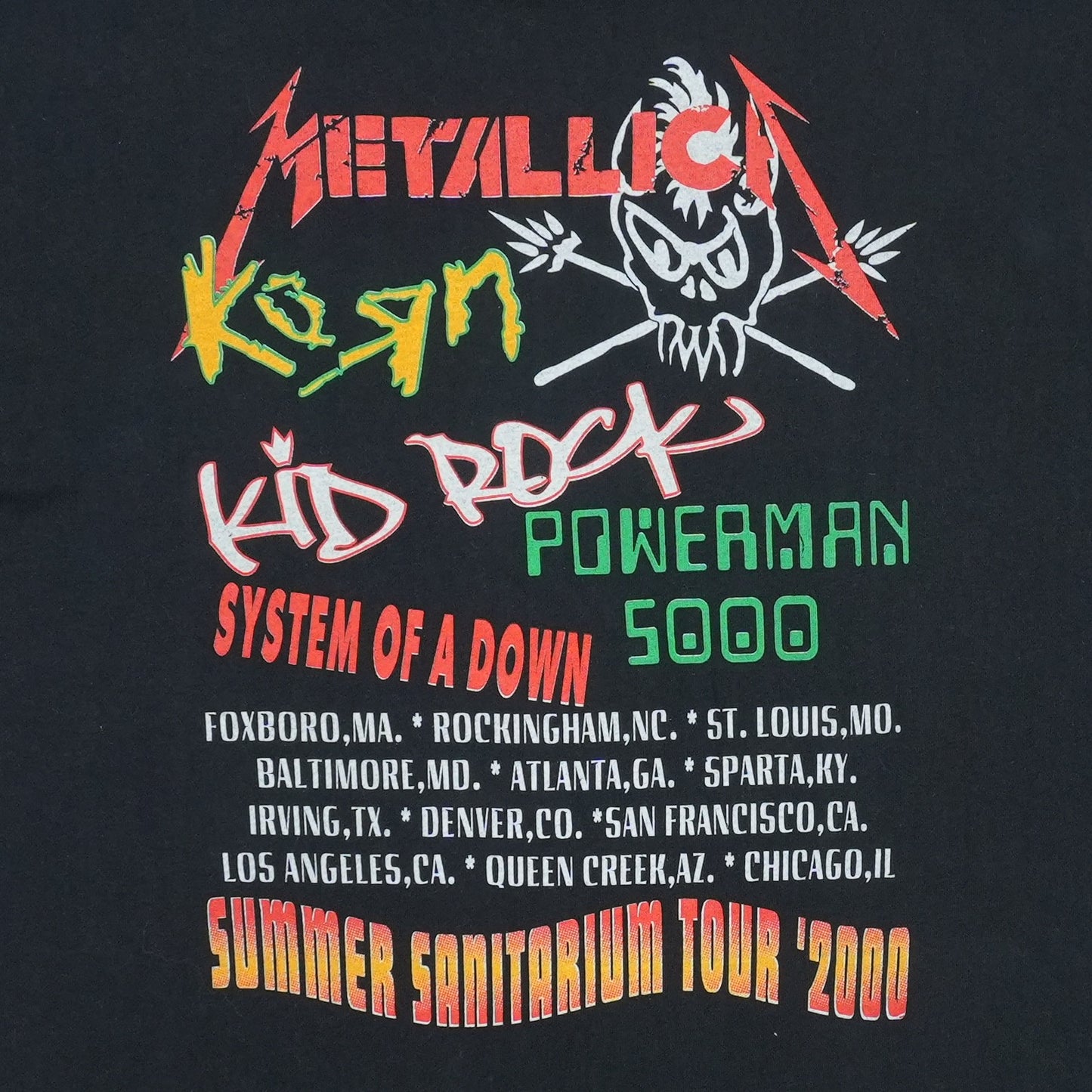 2000 Metallica Summer Sanitarium Tour Shirt