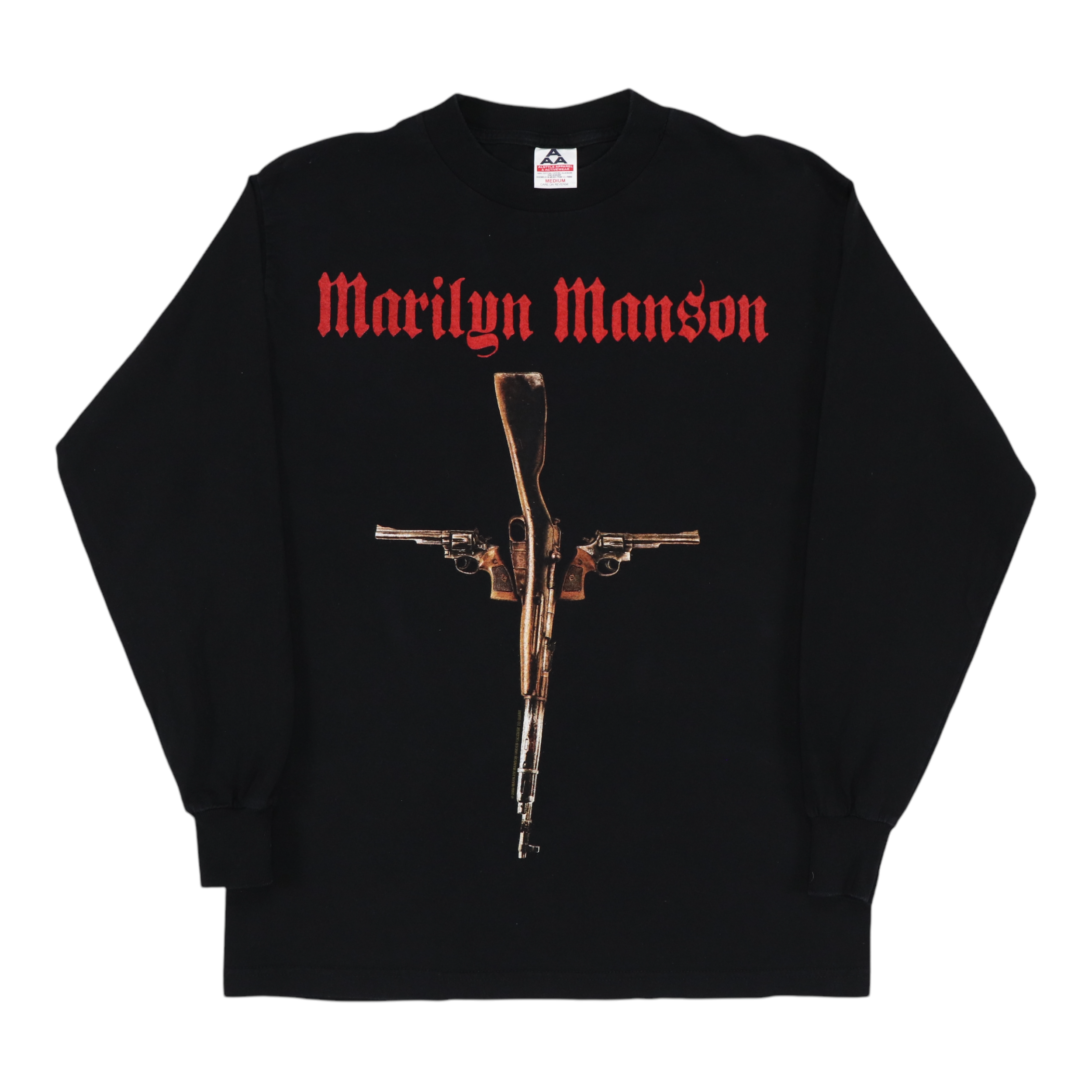 Vintage 2000 Marilyn Manson God Guns Government Long Sleeve Shirt