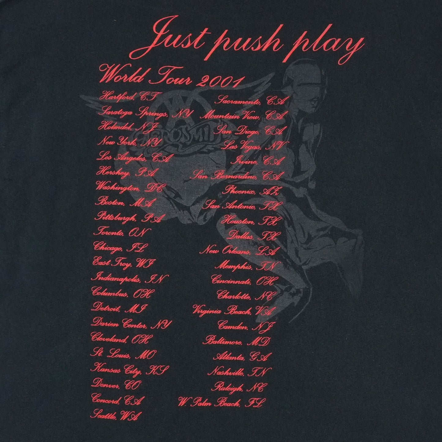 2001 Aerosmith Just Push Play Tour Shirt