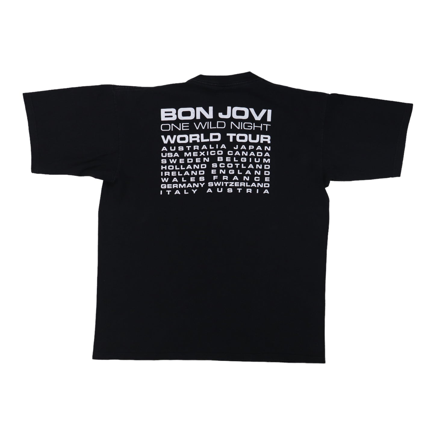 2001 Bon Jovi One Wild Night World Tour Shirt Back