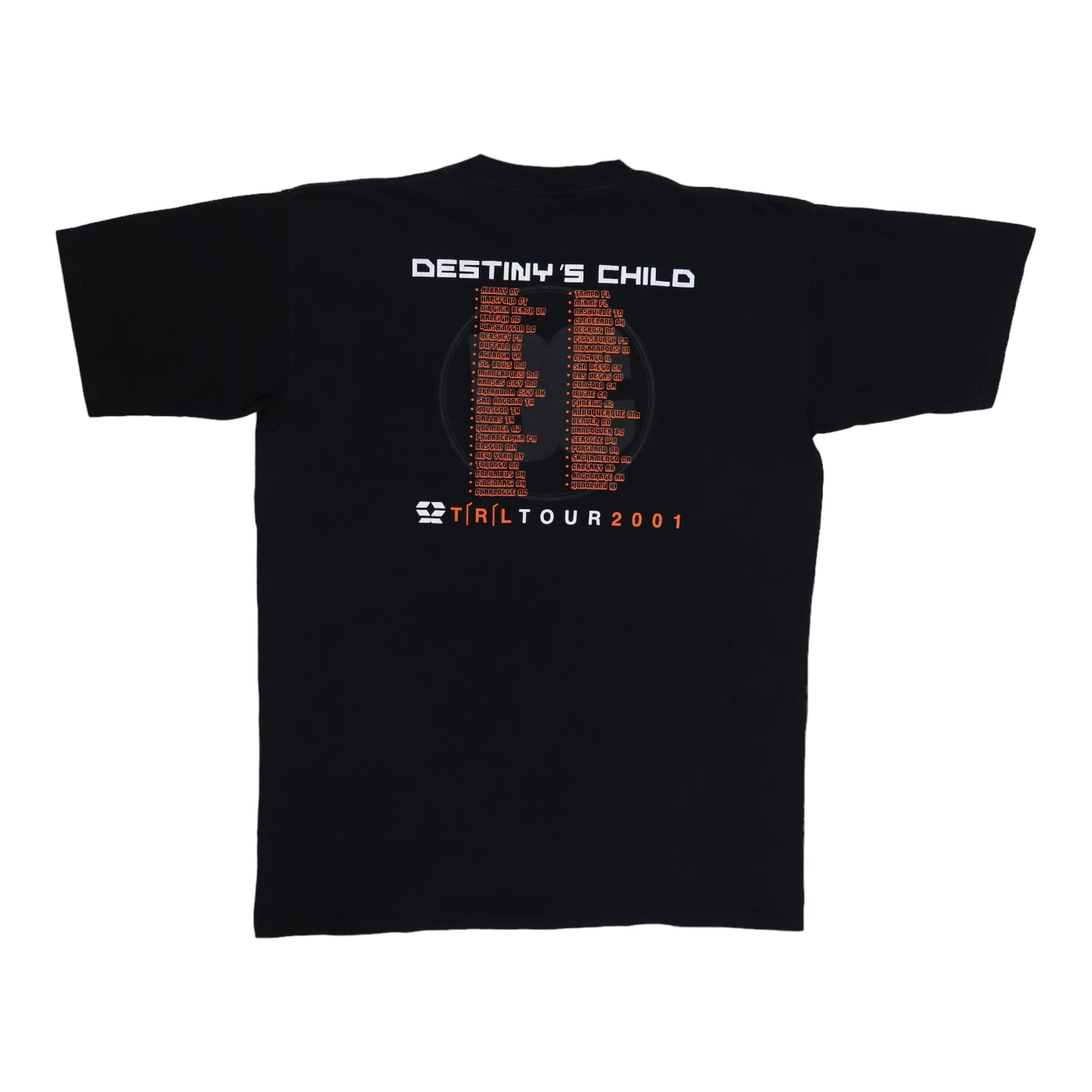 2001 Destiny's Child Tour Shirt Back