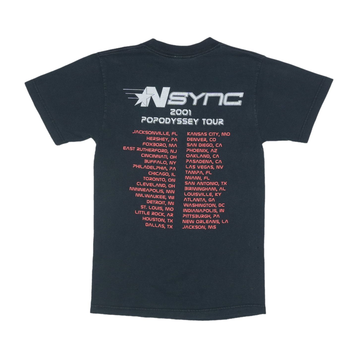 2001 Nsync Popodyssey Tour Shirt Back
