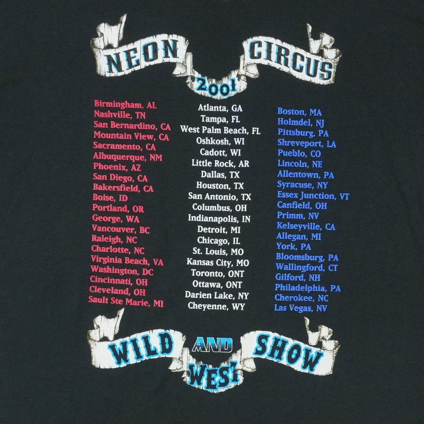 2001 Brooks & Dunn Neon Circus and Wild West Show Tour Shirt