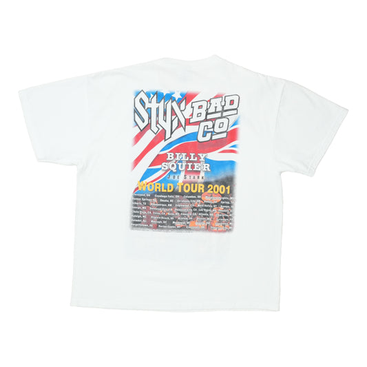 2001 Styx Bad Company Billy Squier World Tour Shirt