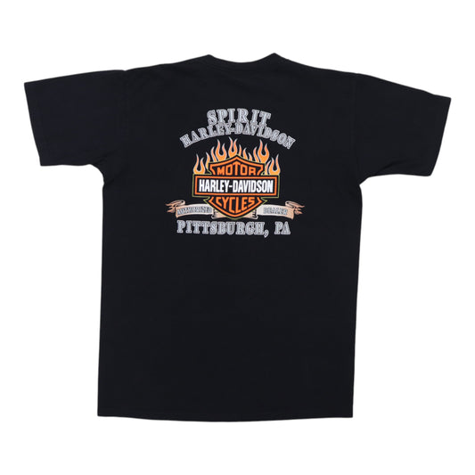 2002 Harley Davidson Pittsburgh Shirt Back
