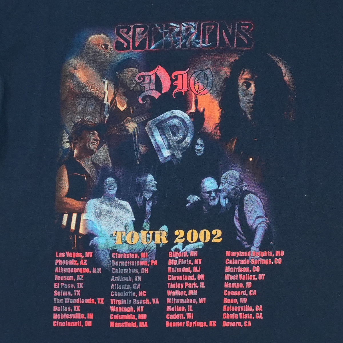 2002 Deep Purple Scorpions Dio Tour Shirt