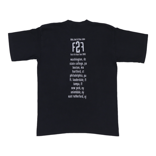 2002 Billy Joel Elton John Face To Face Tour Shirt Back