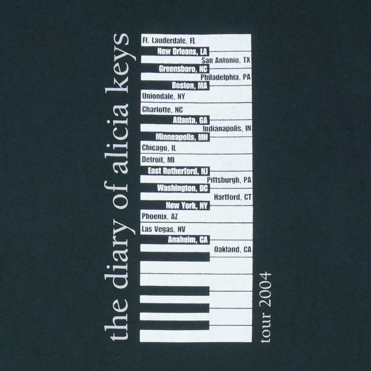 2004 Alicia Keys The Diary Of Alicia Keys Tour Shirt