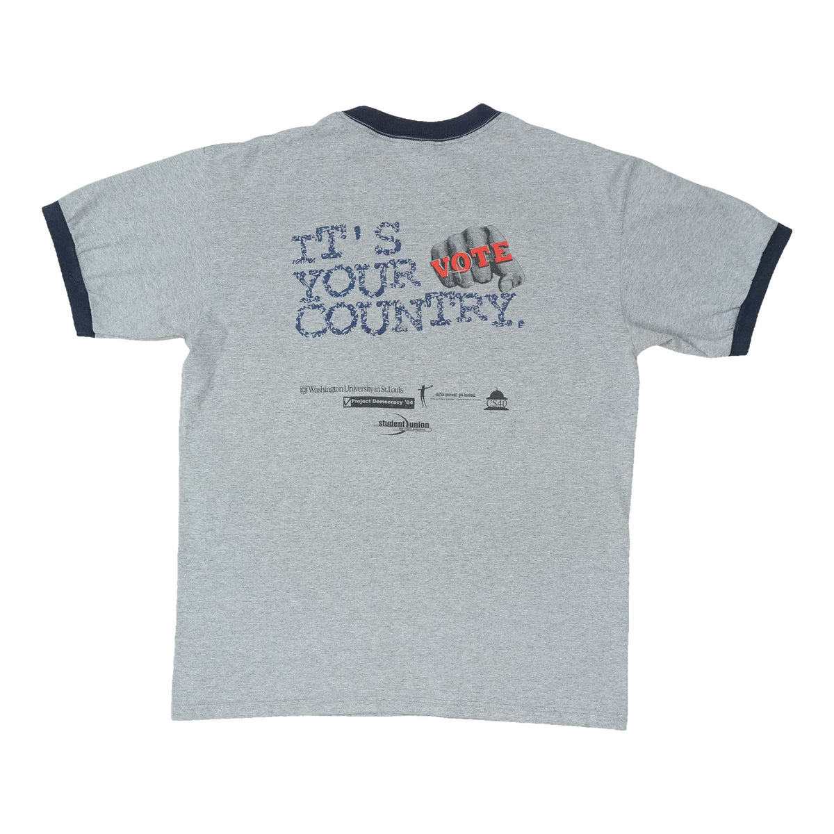 2004 Rock The Vote Washington University Ringer Shirt