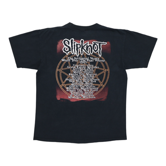 2005 Slipknot Subliminal Verses World Tour Shirt Back