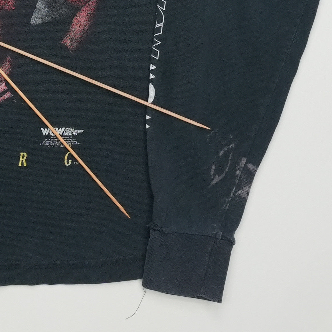 1998 Goldberg Who's Next WCW Long Sleeve Shirt Front Detail 3