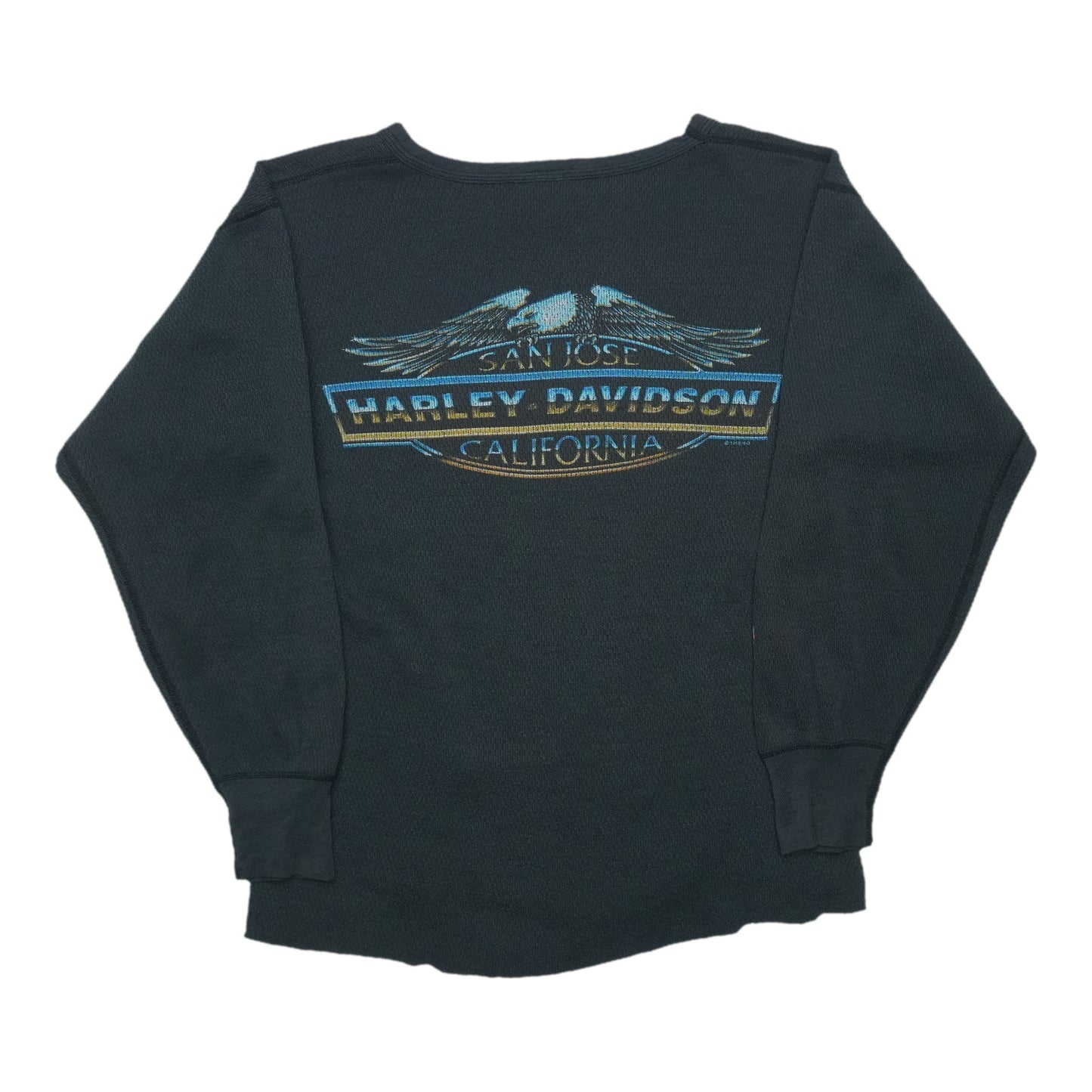 2000s Harley Davidson San Jose California Thermal Shirt Back