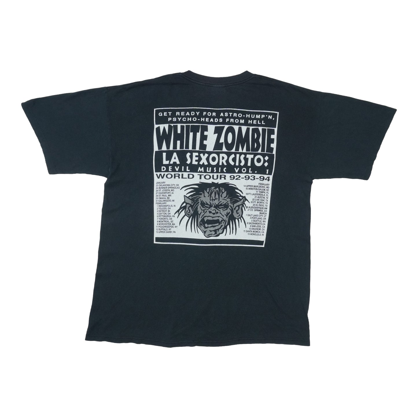 1994 White Zombie La Sexorcisto World Tour Shirt Back