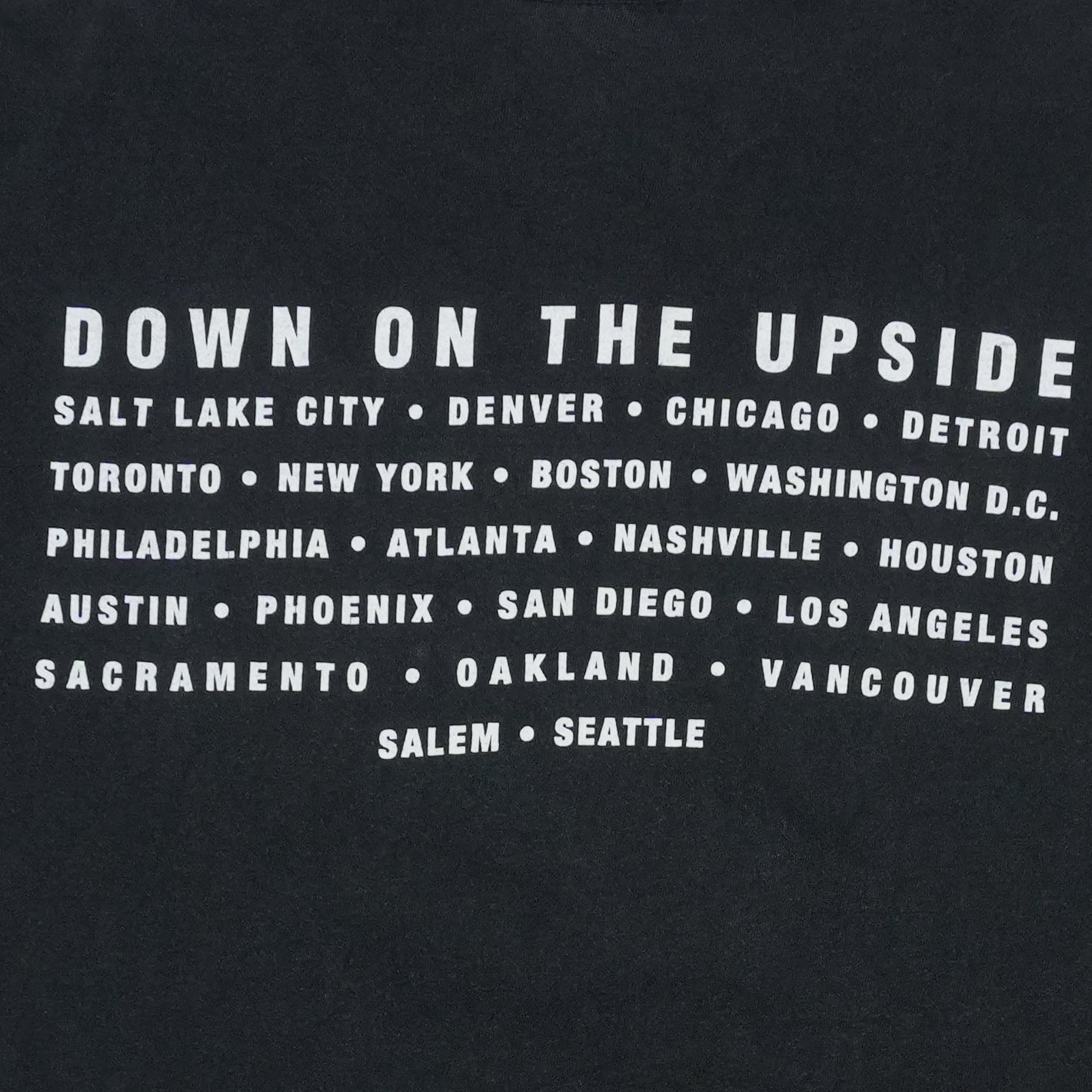 1996 Soundgarden Down On The Upside Tour Shirt Back Graphic