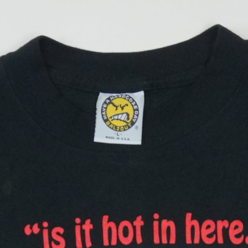 1990s Charles Manson Is It Hot In Here Shirt Tag