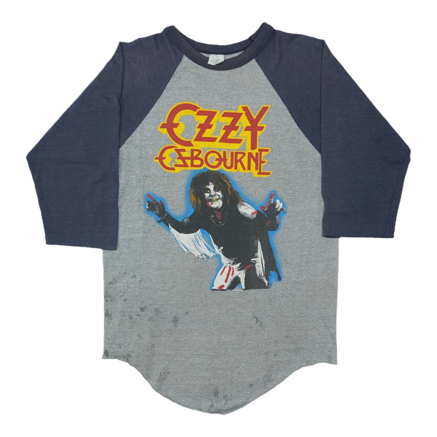 1981 Ozzy Osbourne Diary Of A Madman Raglan Shirt Front