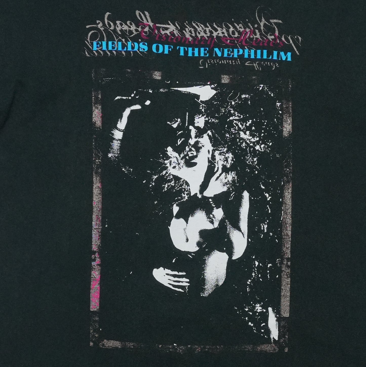 1990 Fields Of The Nephilim Visionary Heads Shirt Front Graphic