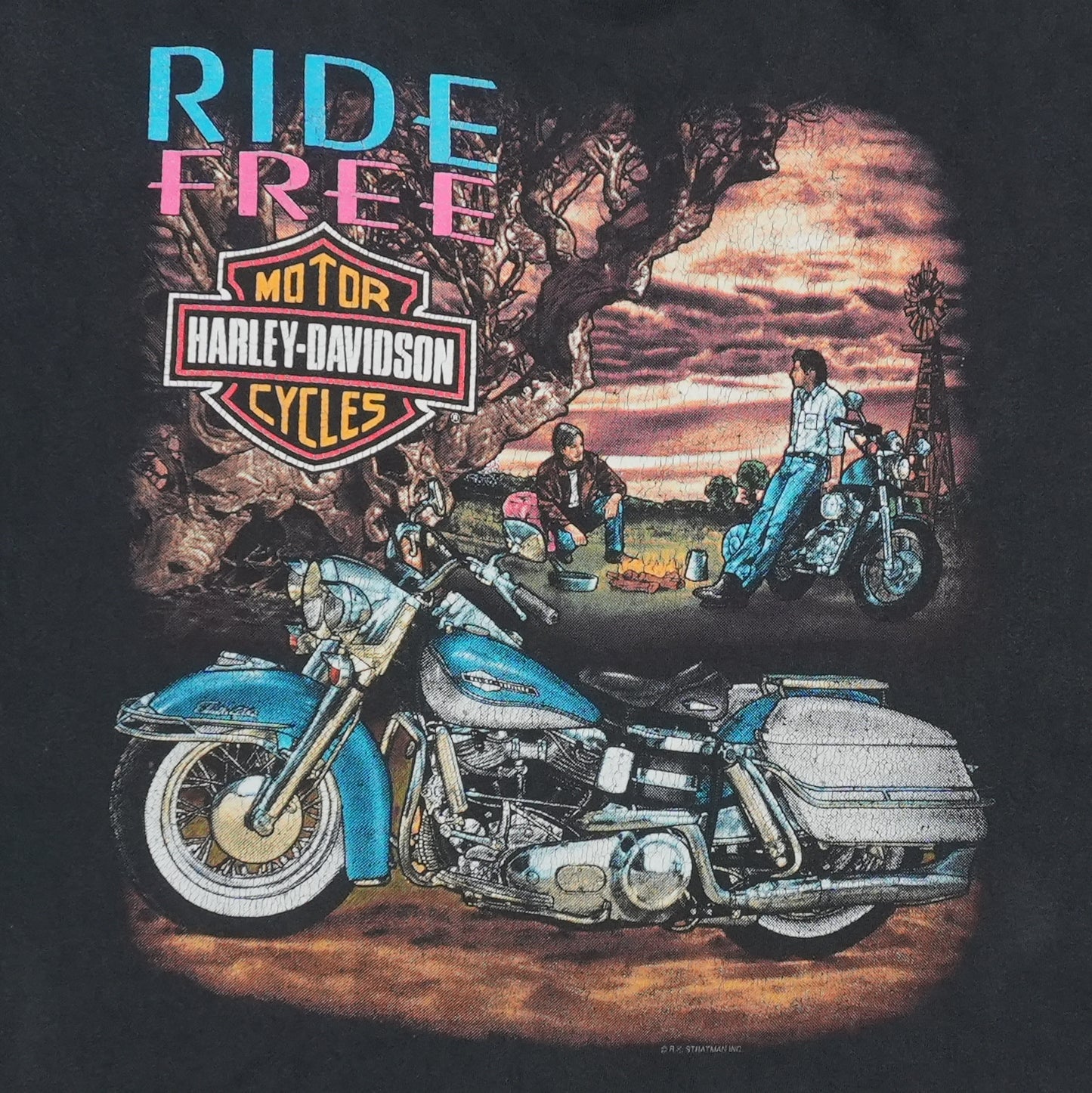 1990s Harley Davidson Ride Free Shirt