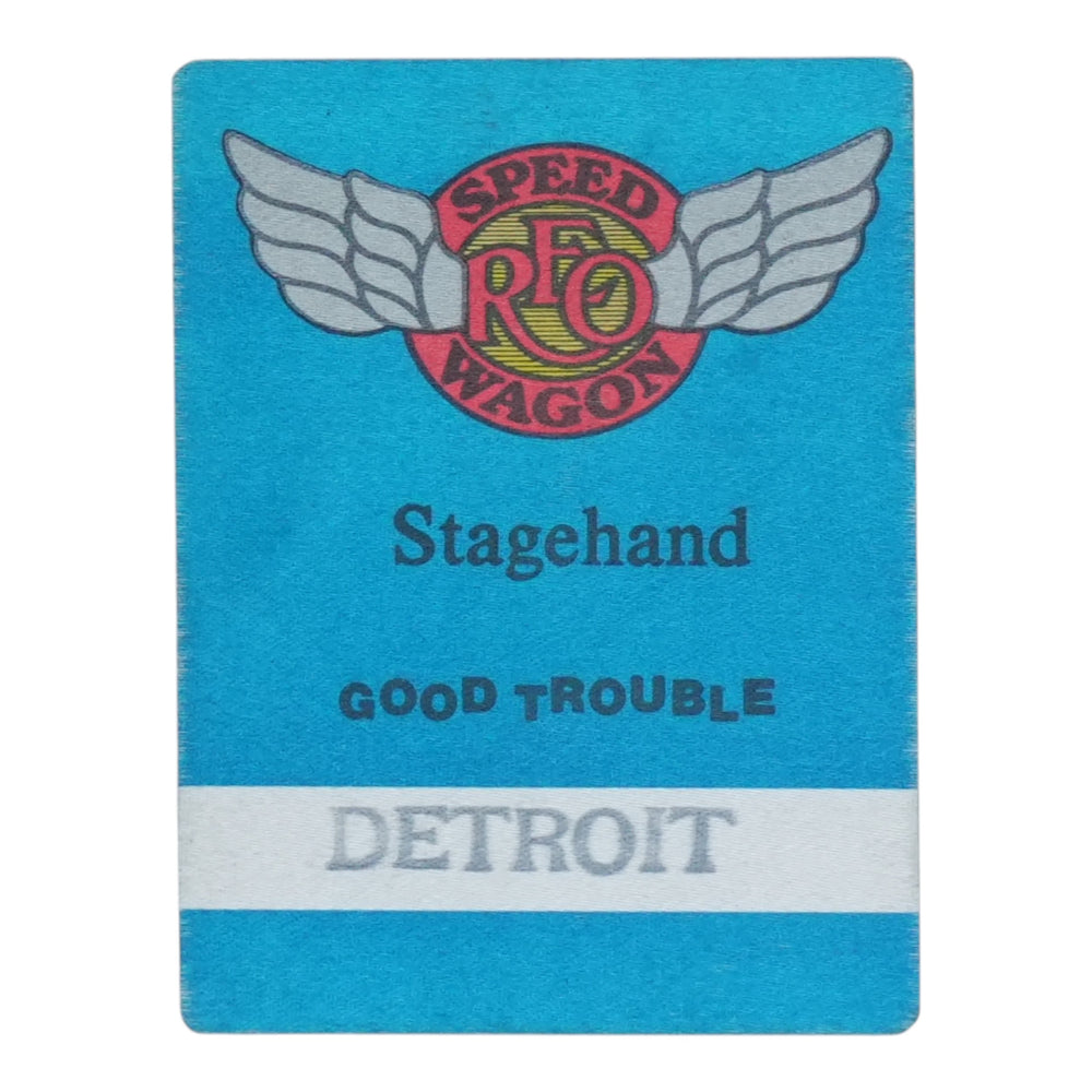 1980s REO Speedwagon Good Trouble Stagehand Backstage Pass - front