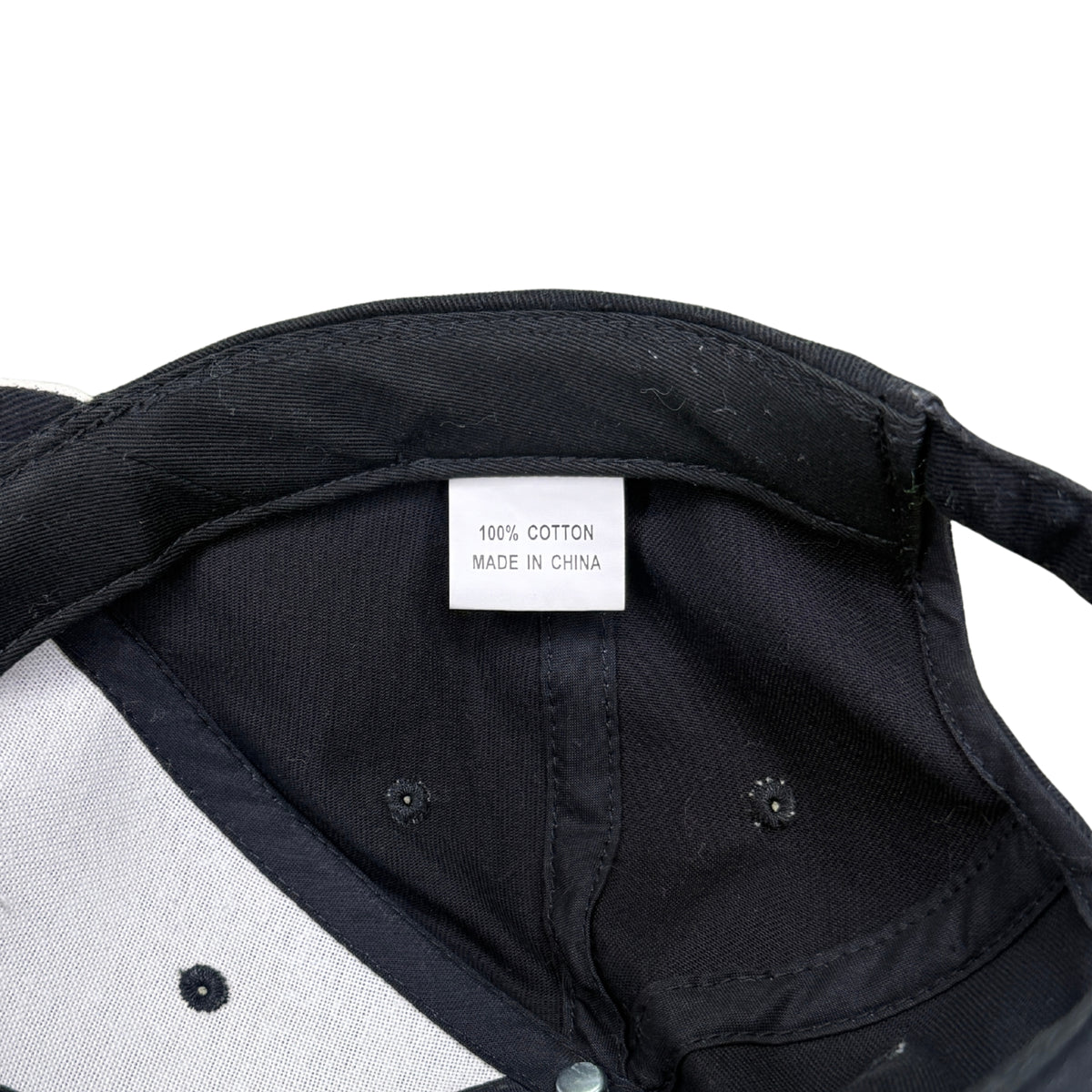 1990s Phil Collins White Trim Script Hat Detail