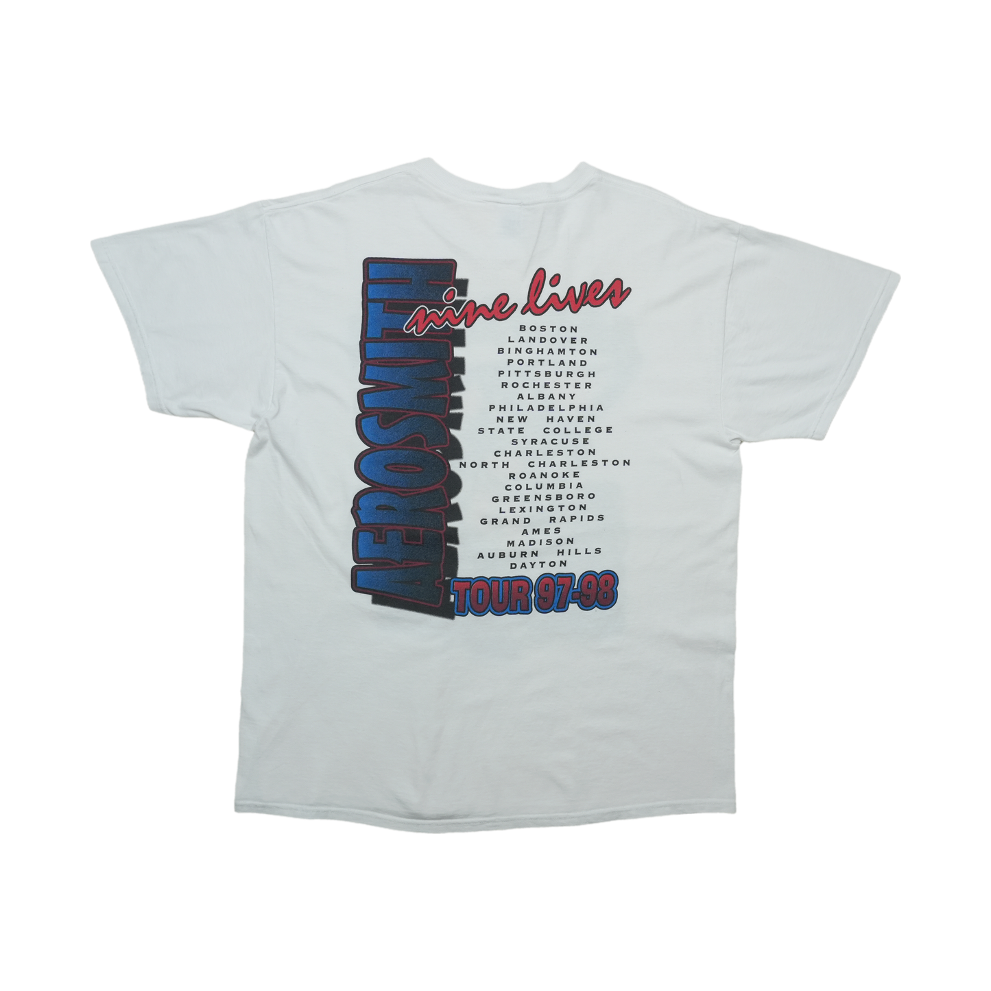 1997 Aerosmith Nine Lives Tour Shirt Back