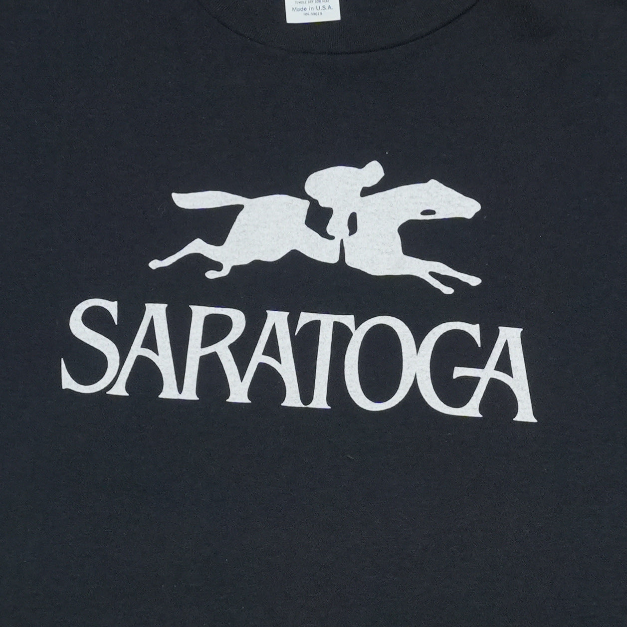 1980s Saratoga Horse Racing Sleeveless Shirt Front Graphic