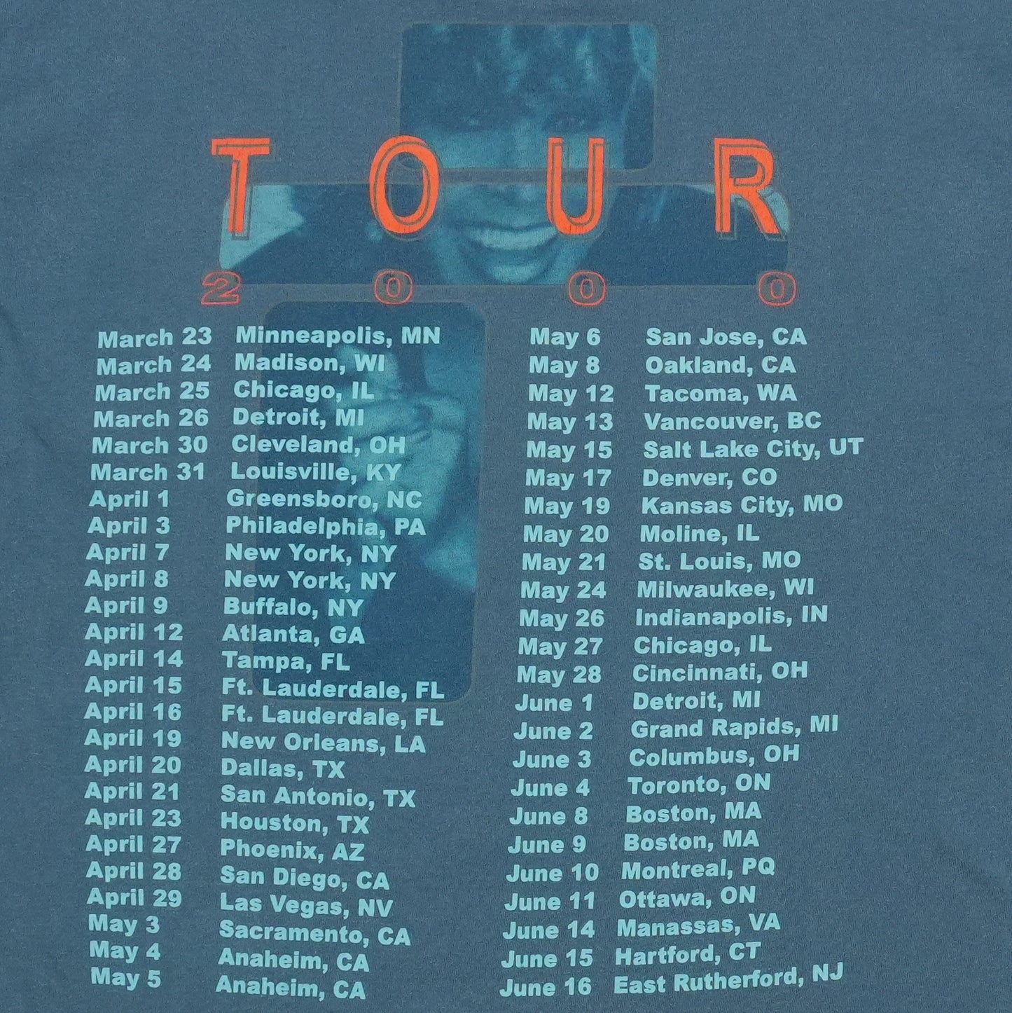 2000 Tina Turner Tour Shirt Back Graphic