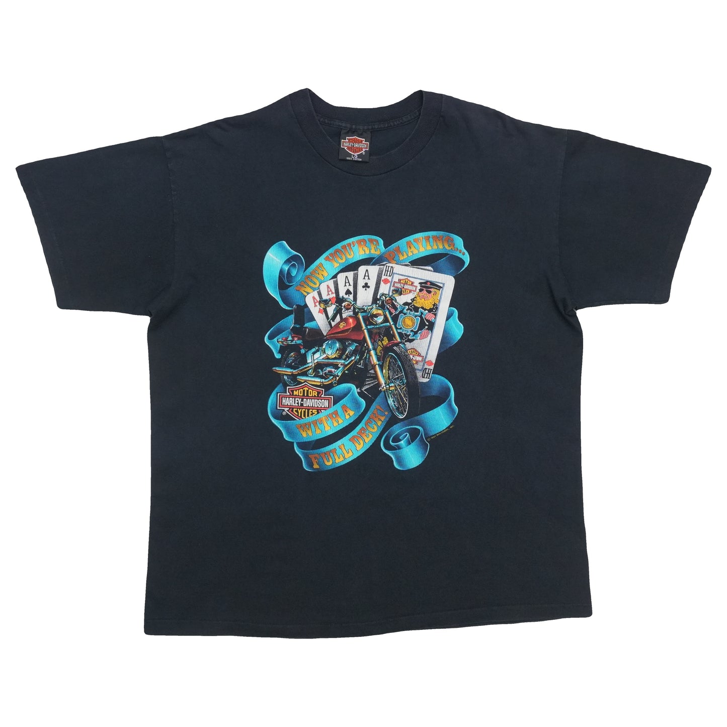 1990 Harley Davidson Playing With Full Deck Shirt
