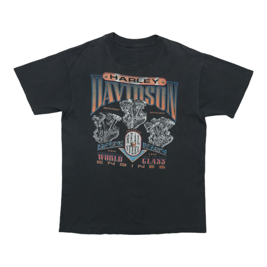 1990s Harley Davidson 800-FAT-HAWG World Class ShirtFront