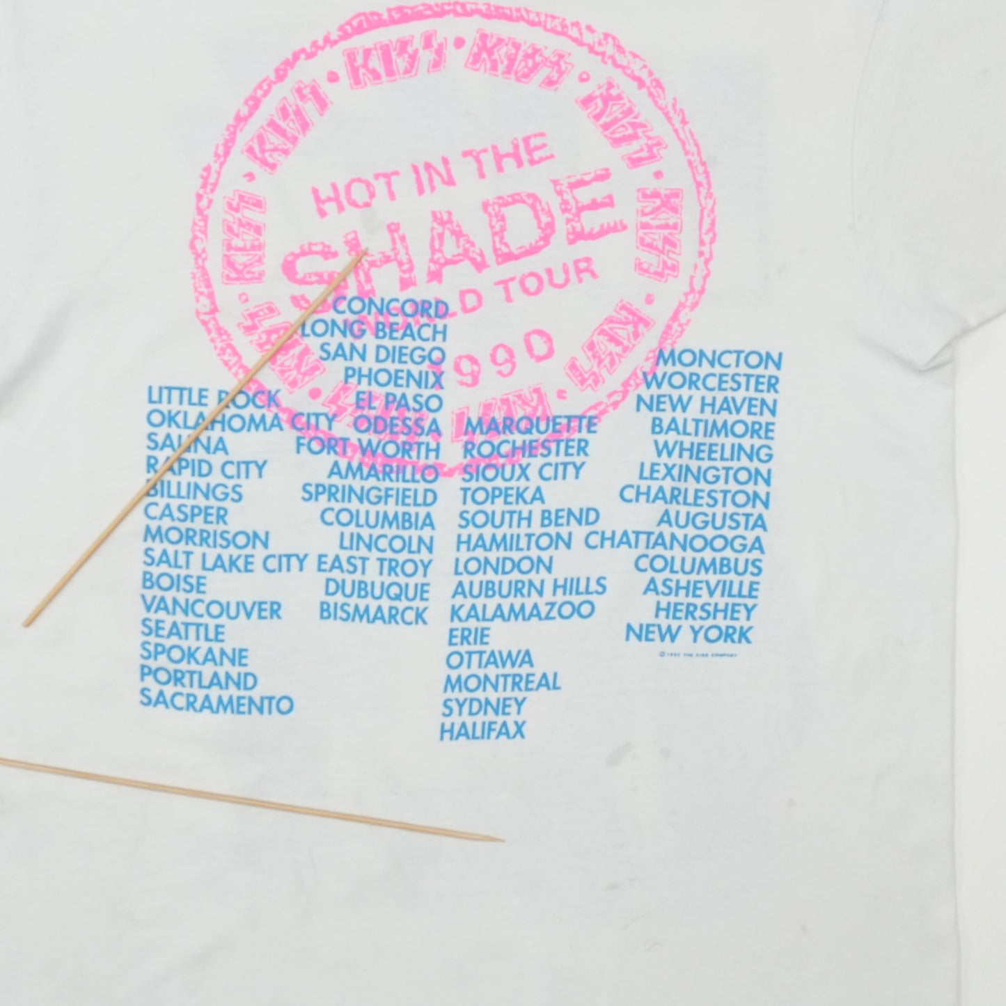 1990 KISS Hot In The Shade Tour Shirt Detail 9