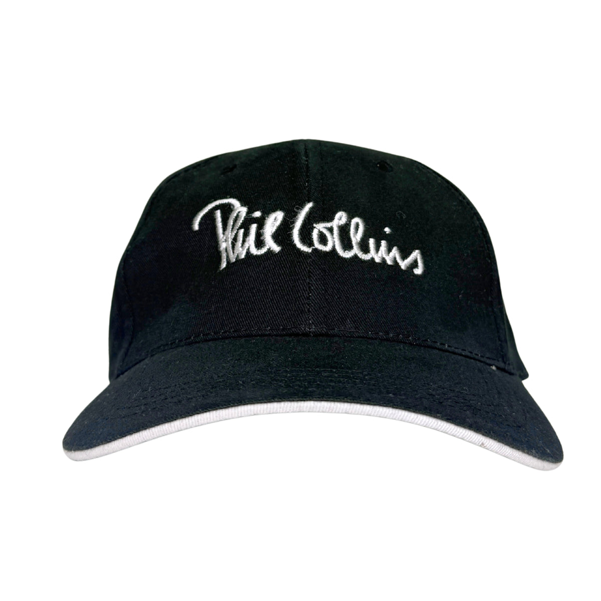 1990s Phil Collins Black Script Hat
