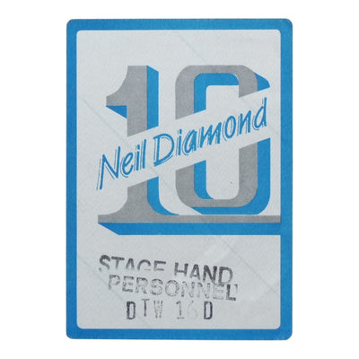1980s Neil Diamond "10" Tour Stage Hand Personnel Backstage Pass