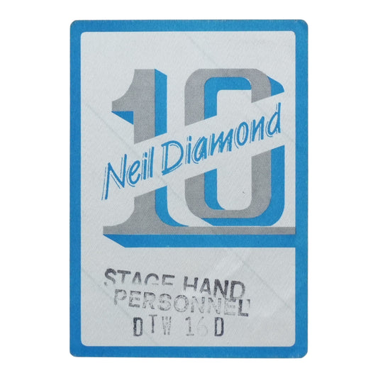 1980s Neil Diamond "10" Tour Stage Hand Personnel Backstage Pass - front