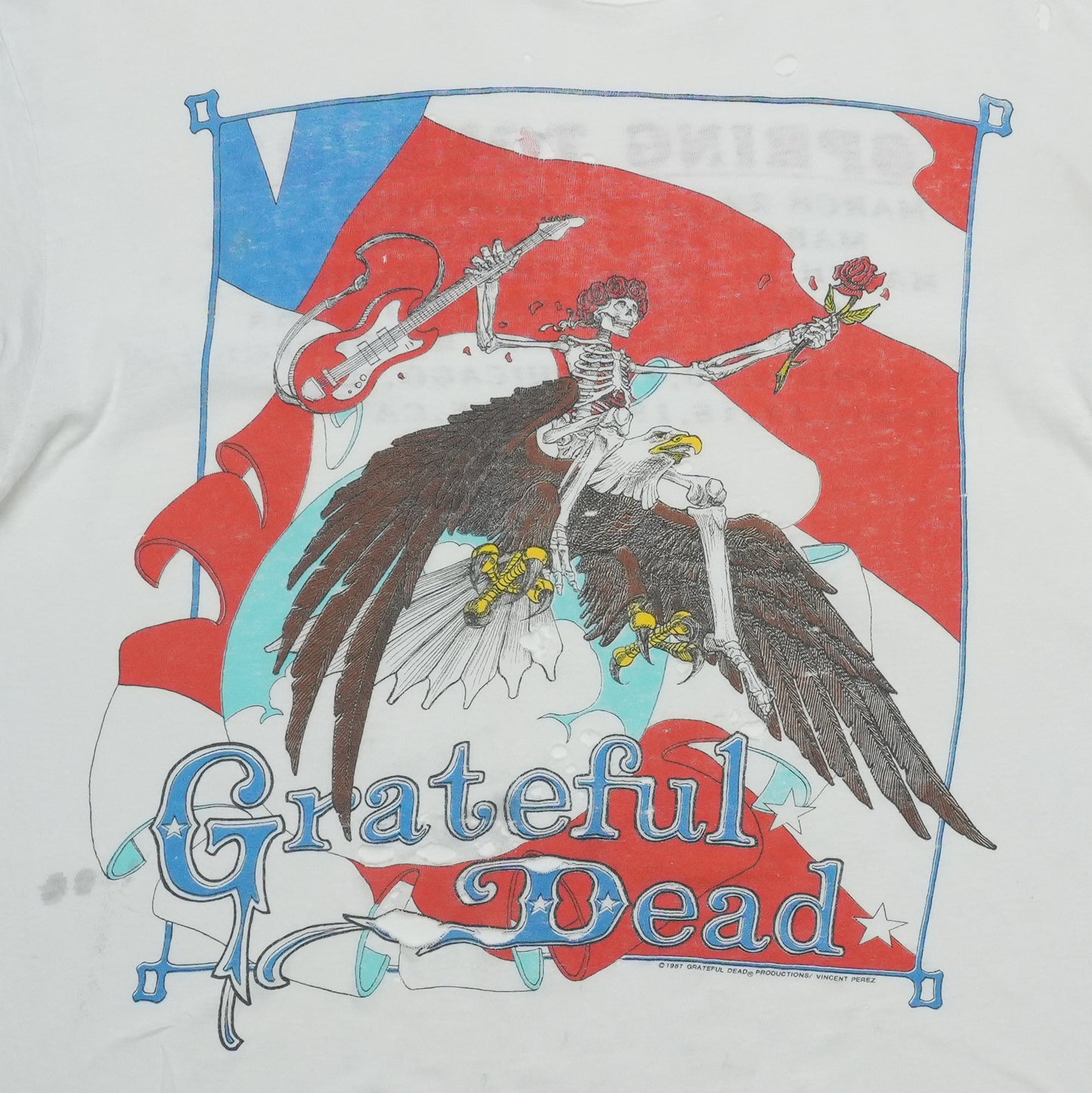 1987 Grateful Dead Eagle Perez Concert Shirt Front Graphic