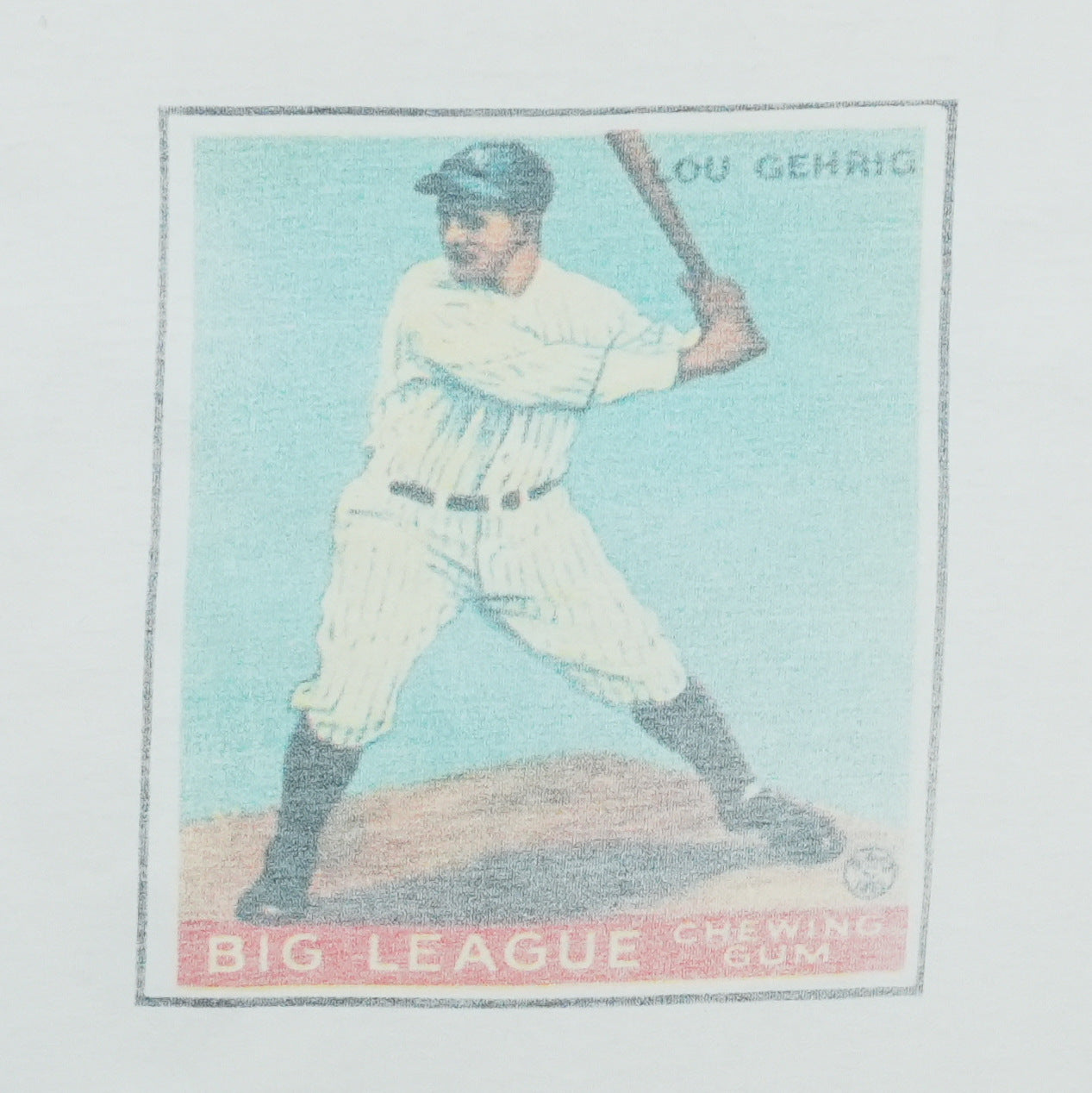 1990s Lou Gehrig Big League Chewing Gum Baseball Card Shirt Front Graphic