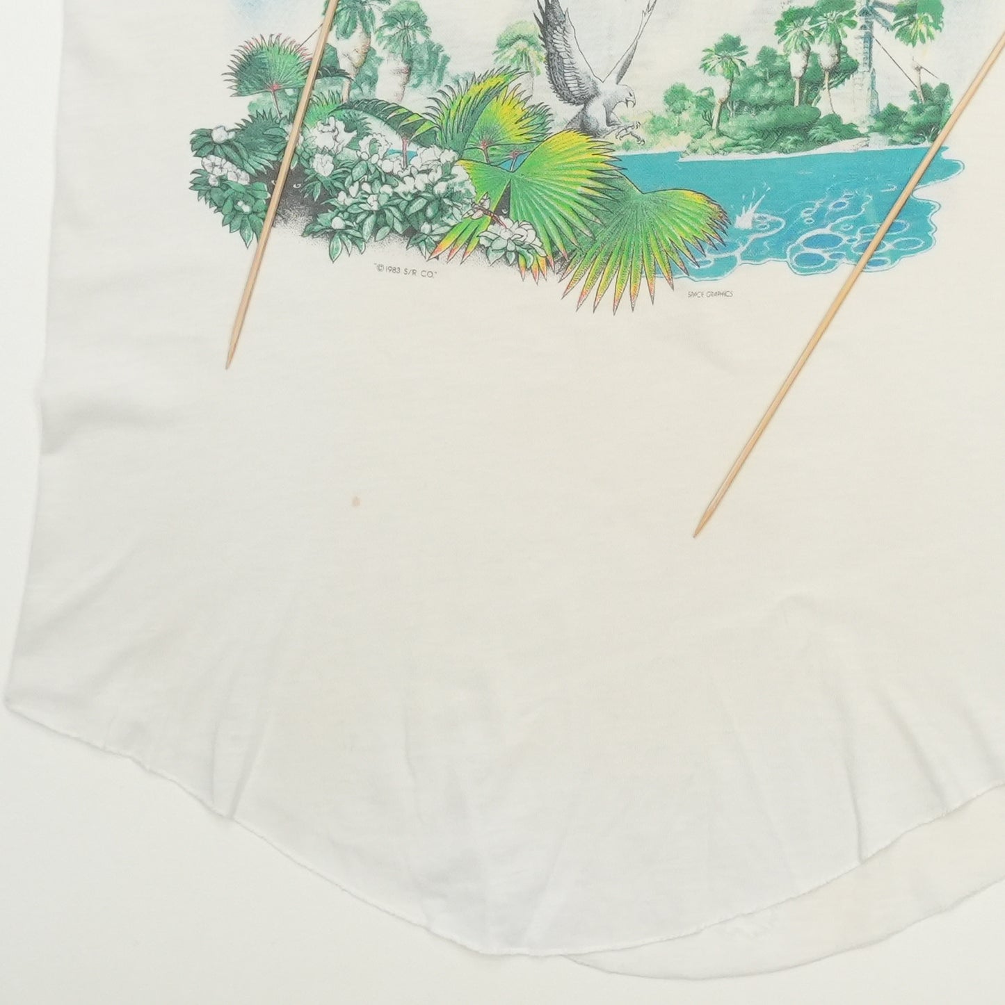 1983 Asia Alpha Invasian Tour Raglan Shirt Detail 4