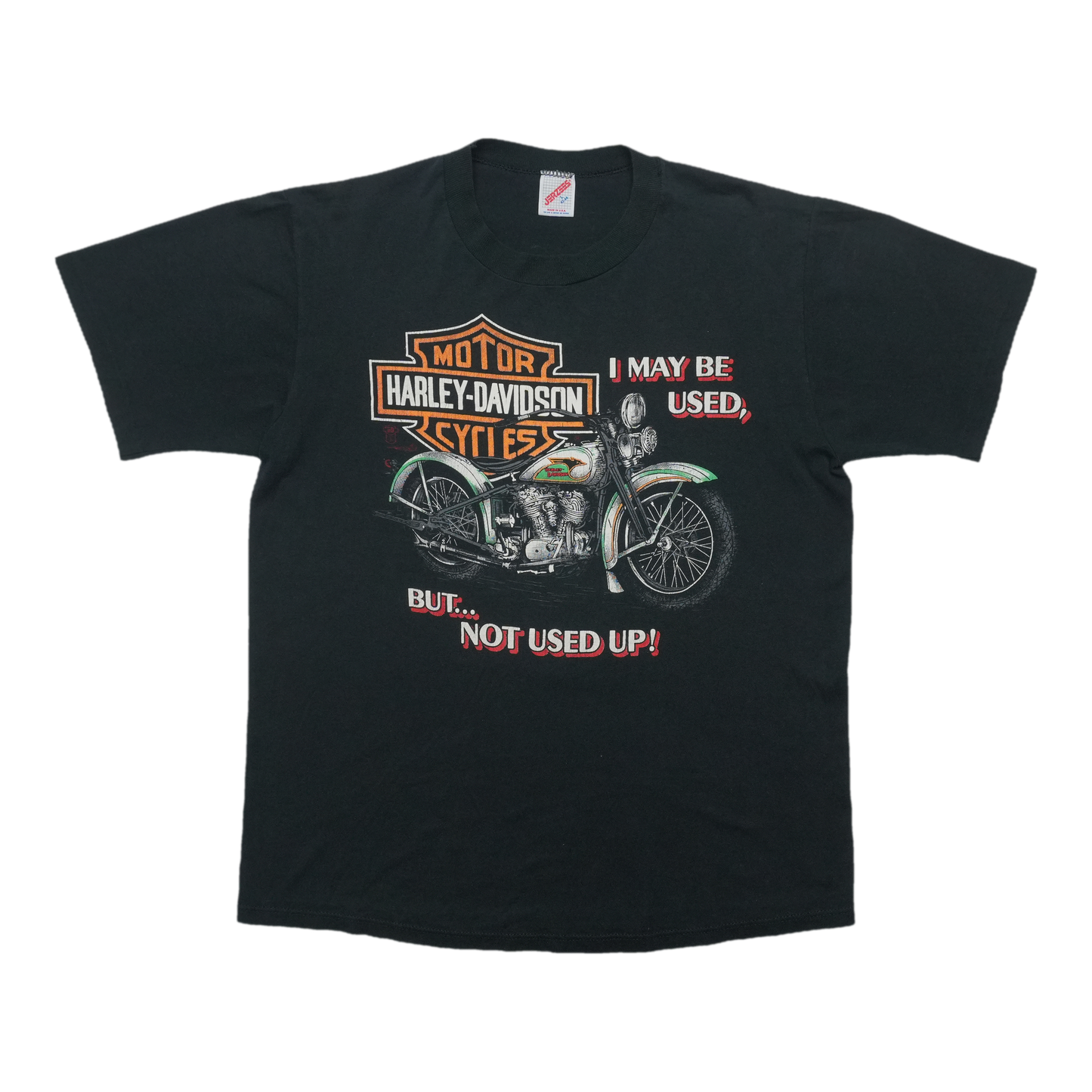 1980s Harley Davidson I May Be Used But Not Used Up ShirtFront