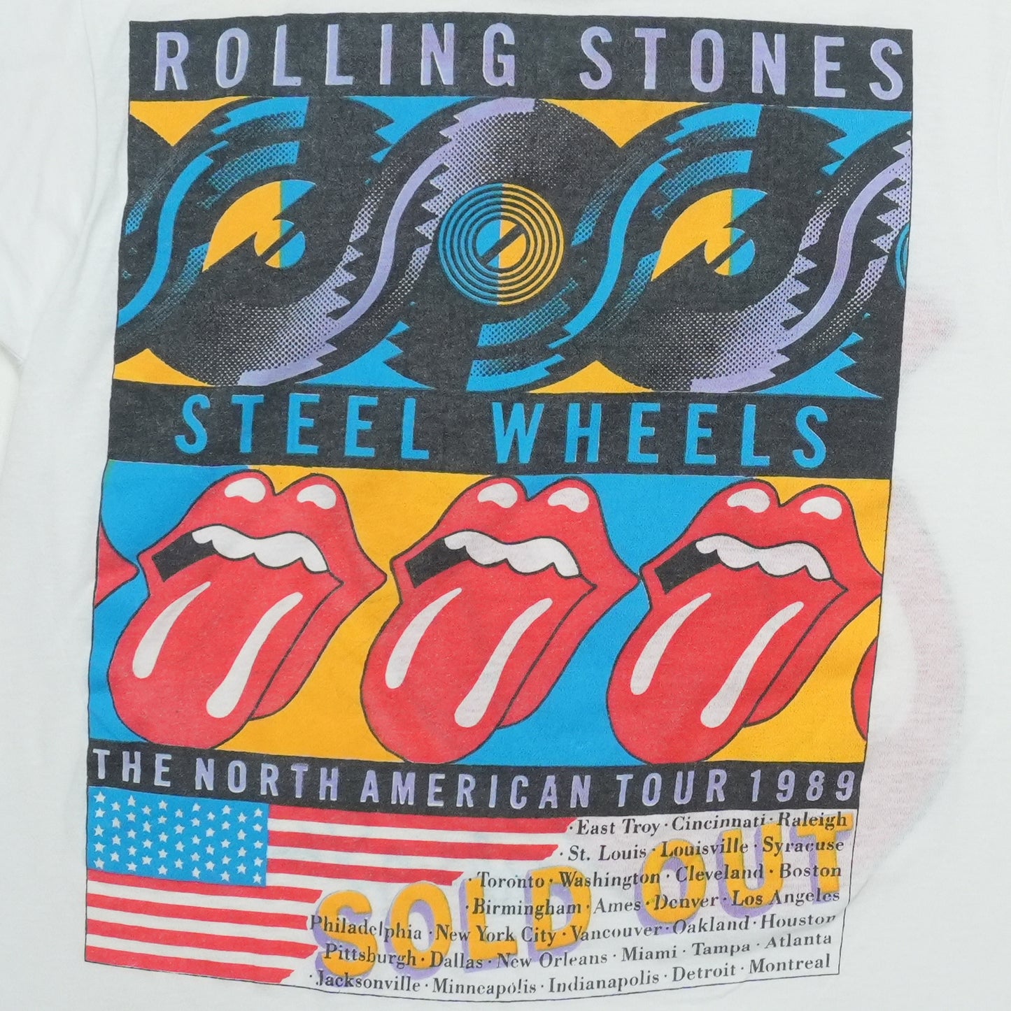 1989 Rolling Stones Steel Wheels North American Tour Shirt Detail 5