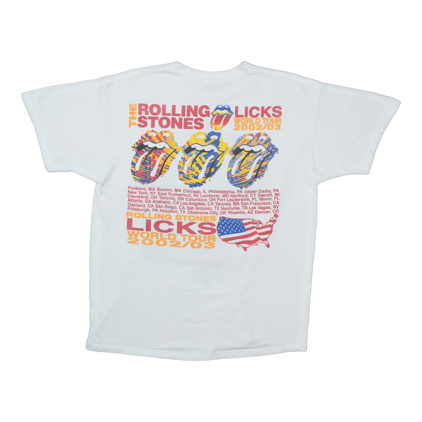 2002 Rolling Stones Licks World Tour Shirt Back