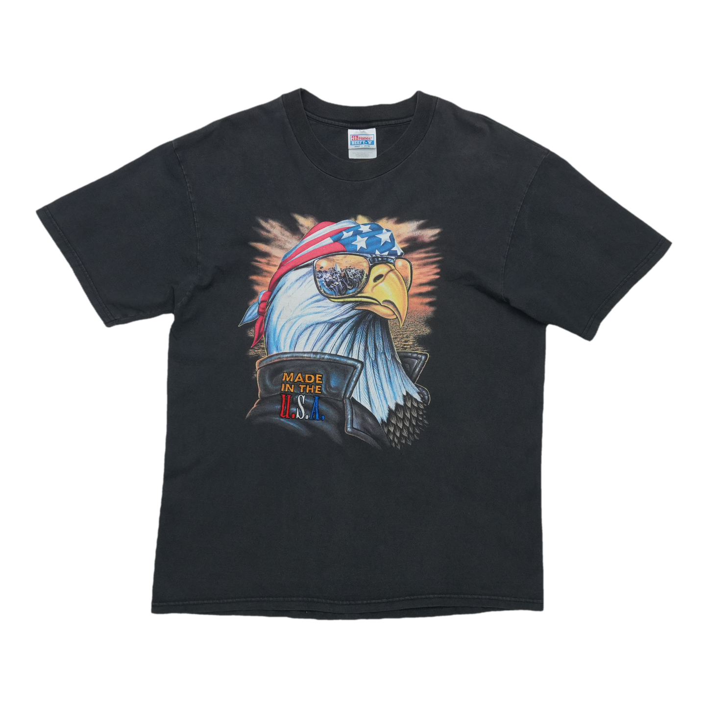 1990s Made in the USA Biker Eagle ShirtFront