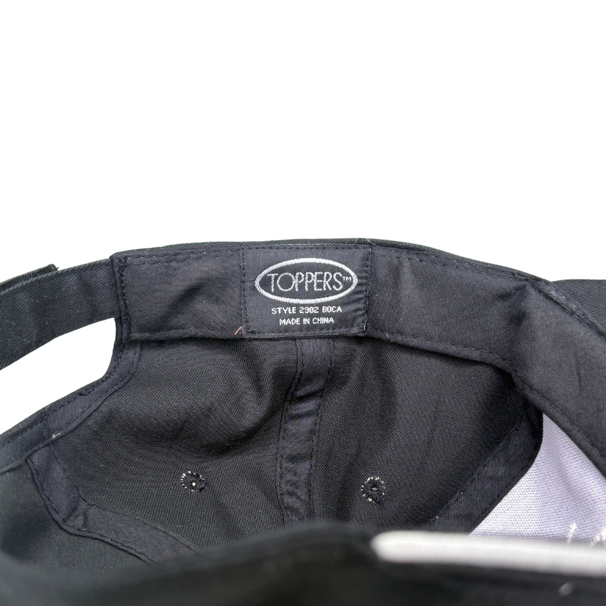 1990s Phil Collins Black Script Hat Detail