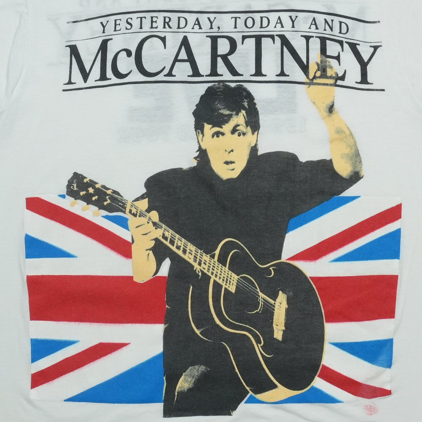 1990 Paul McCartney Yesterday Today Tour Shirt Front Graphic