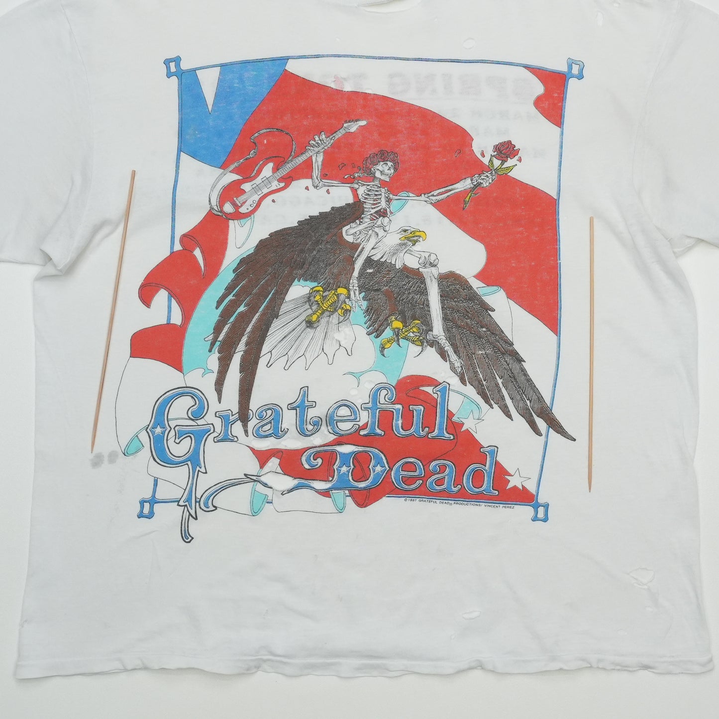 1987 Grateful Dead Eagle Perez Concert Shirt Front Detail 2