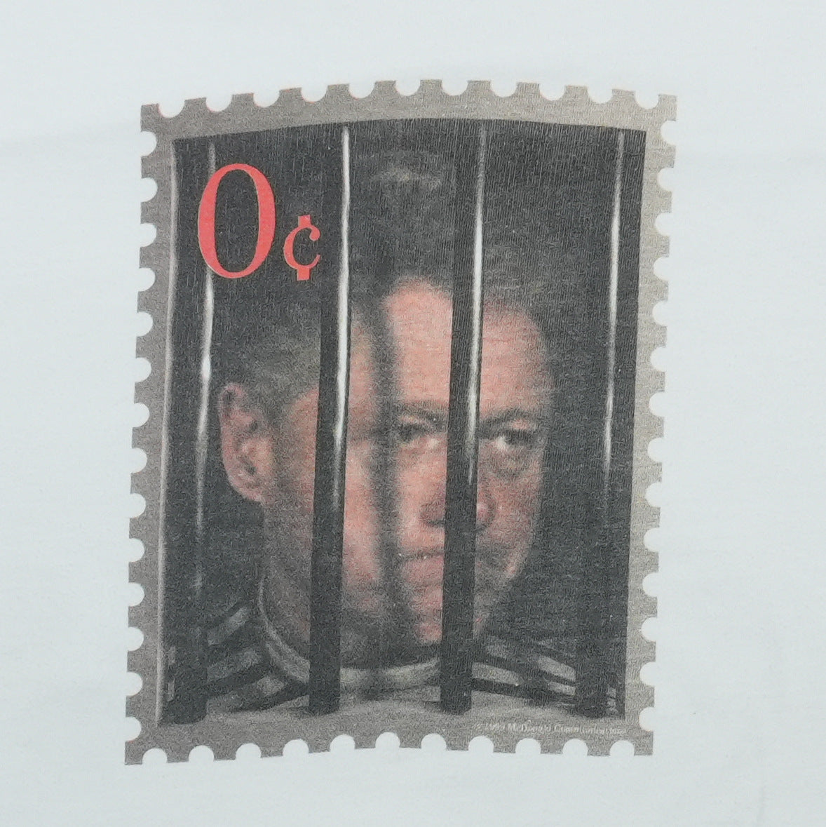 1998 Bill Clinton Stamp Shirt Front Graphic